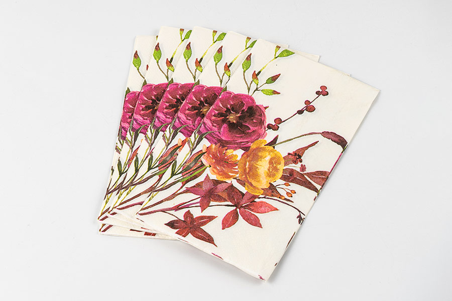 Serviette en papier fleurie