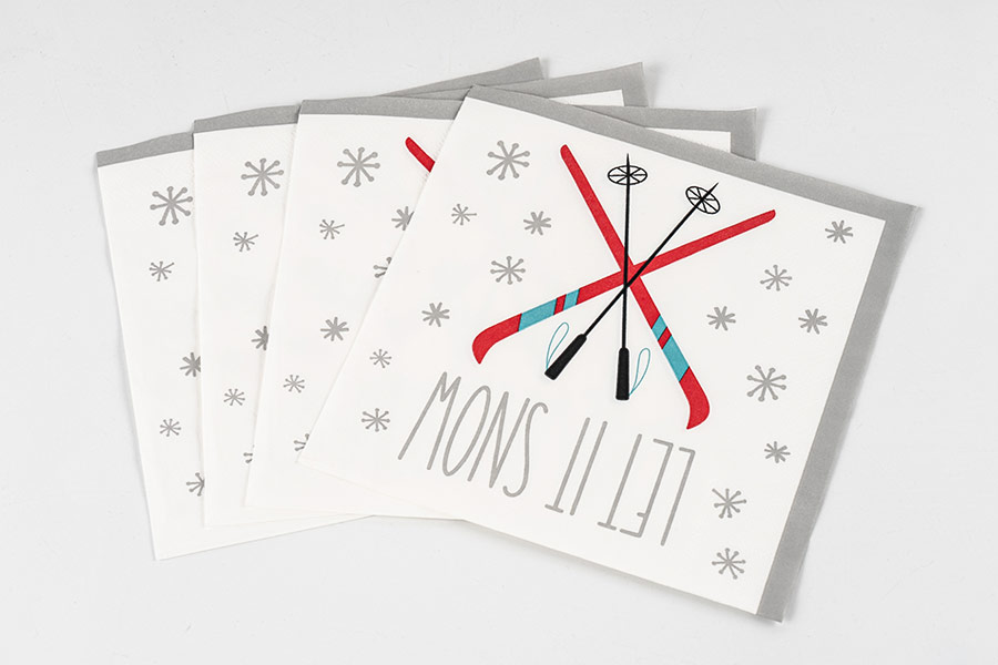 Serviette en papier Thème SKI d'hiver