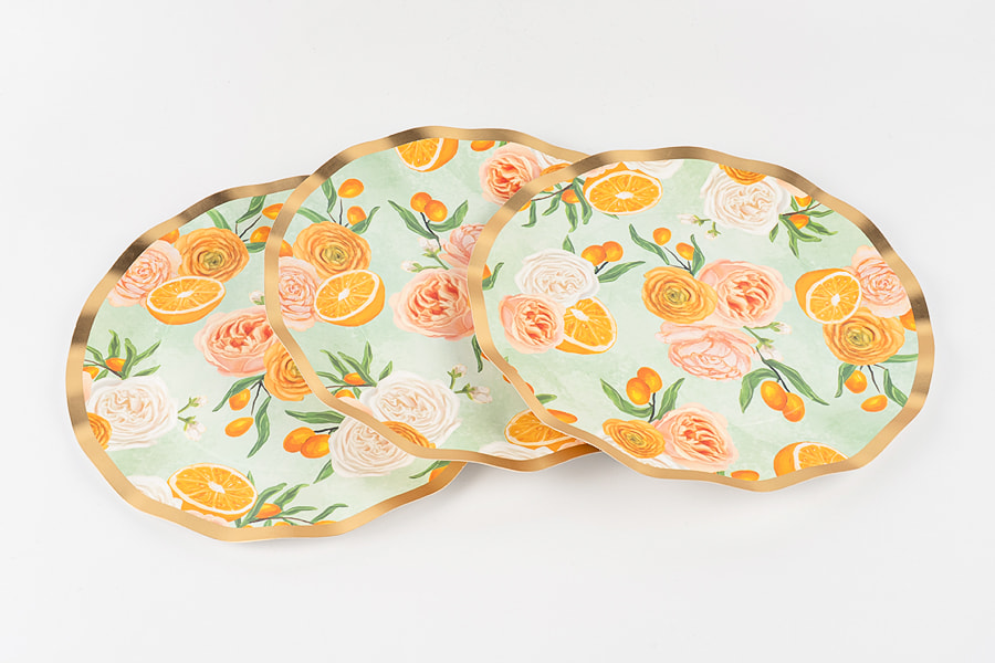 Assiettes en carton en forme de vague